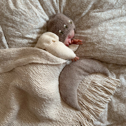 Kirschkernkissen Mondform | Frottee Beige | groß - K2622K0203