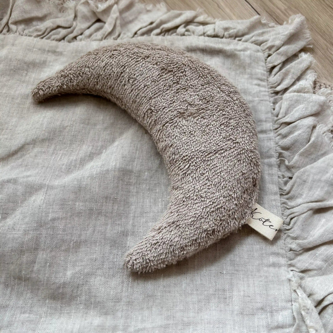 Traubenkernkissen Mondform | Frottee Beige | klein