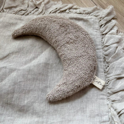 Traubenkernkissen Mondform | Frottee Beige | klein