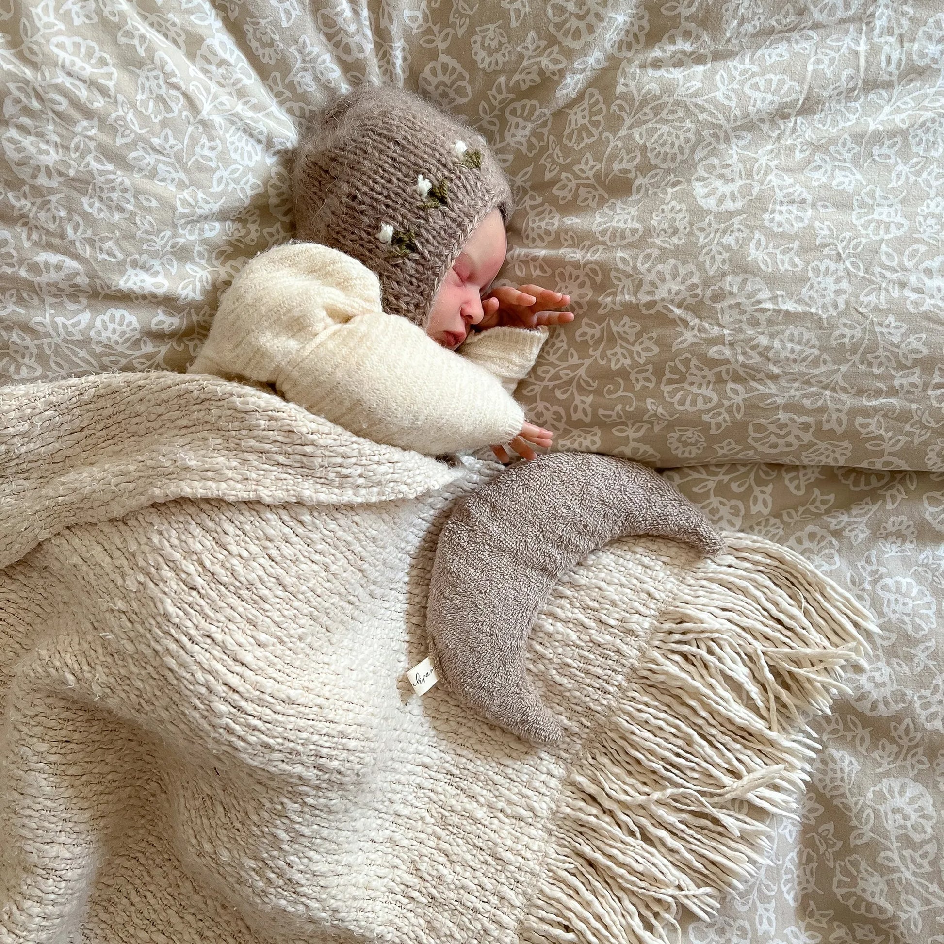 Traubenkernkissen Mondform | Frottee Beige | klein - K2622K0204