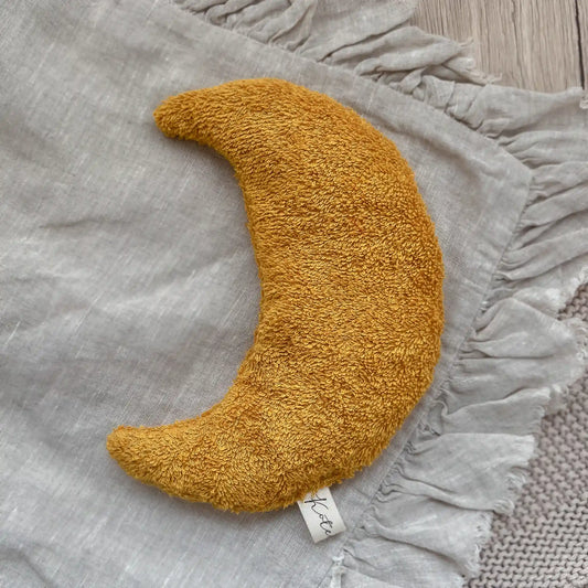 Kotenkram Traubenkernkissen klein | Frottee senfgelb | Mondform K4521K0167