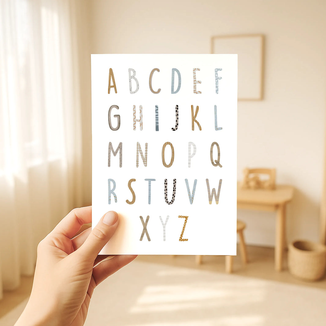 Buchstaben Poster ABC | Kinderzimmer Deko im Aquarell-Stil | DIN A4 - P0125K044