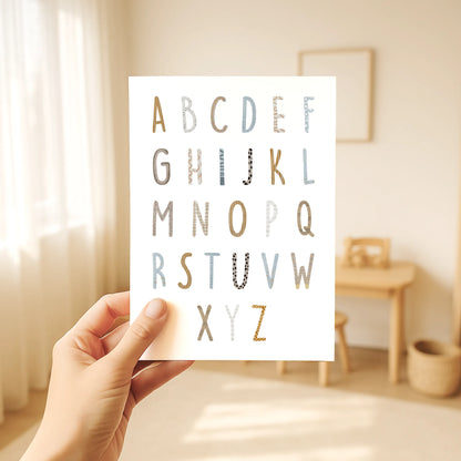 Buchstaben Poster ABC | Kinderzimmer Deko im Aquarell-Stil | DIN A4 - P0125K044