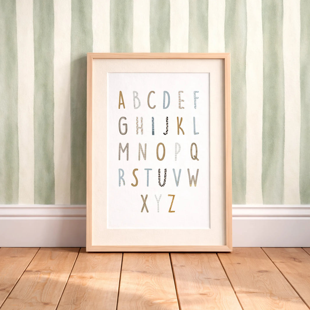 Buchstaben Poster ABC | Kinderzimmer Deko im Aquarell-Stil | DIN A4 - P0125K044