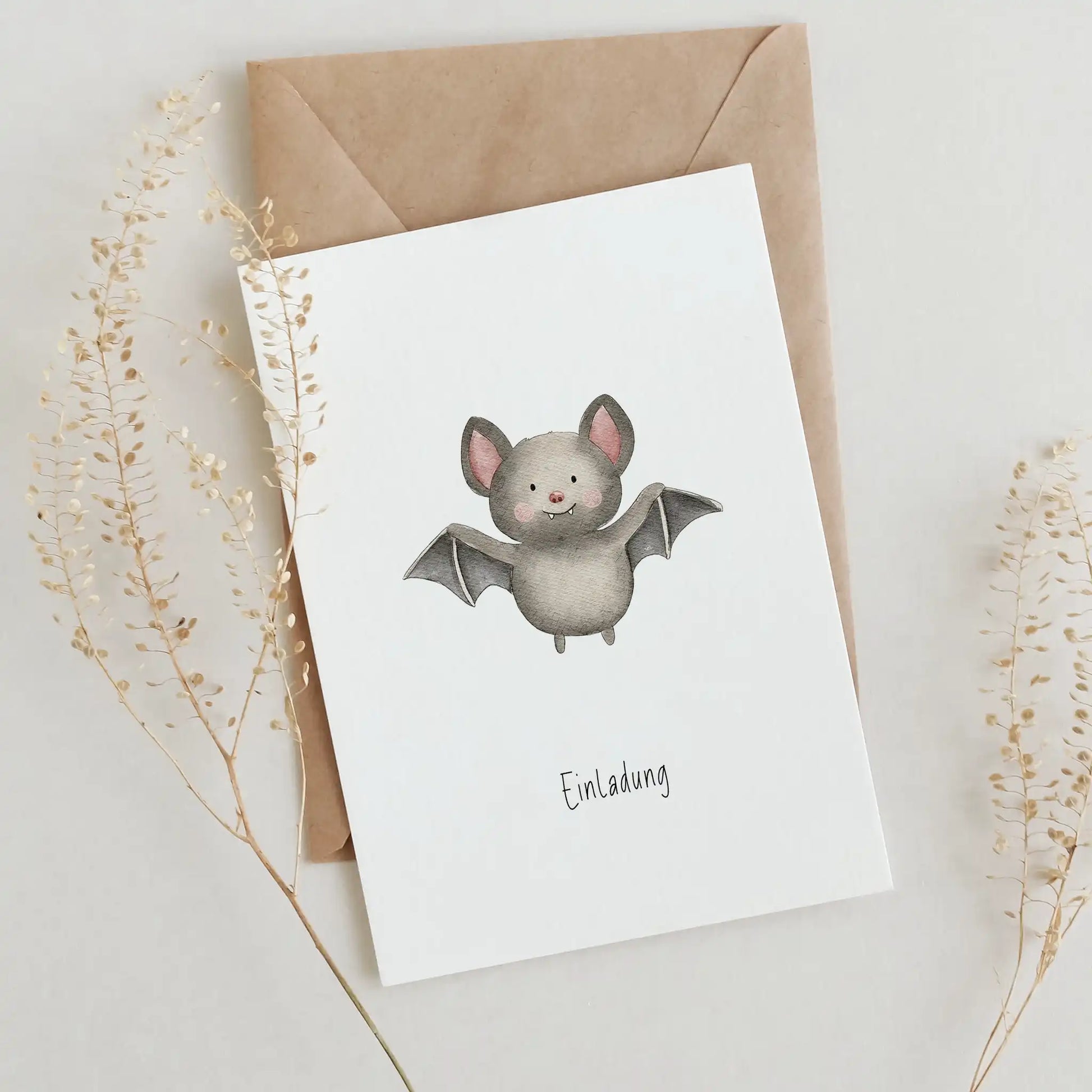 Einladungskarte Fledermaus | Halloween | DIN A6 - P0524K0279
