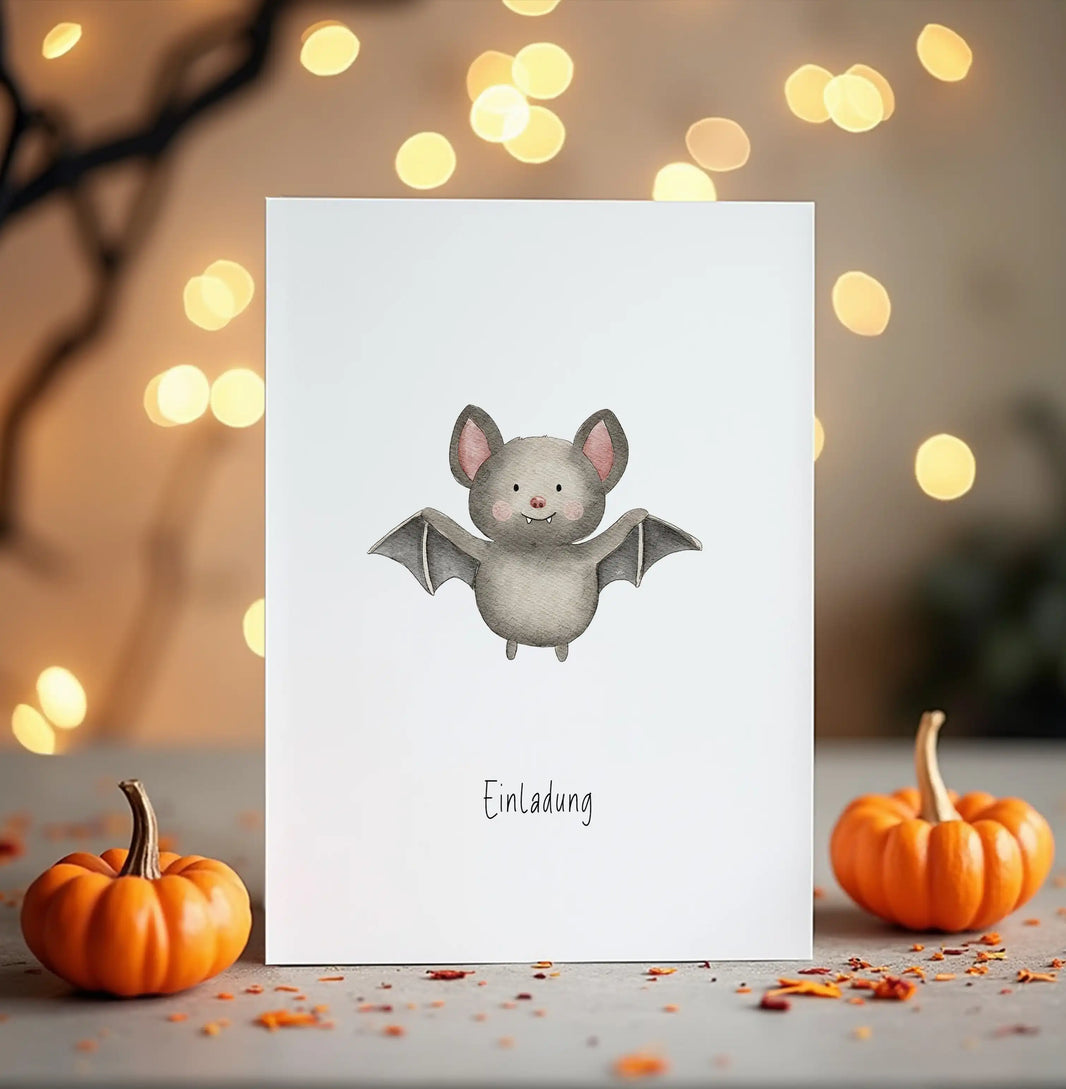 Einladungskarte Fledermaus | Halloween | DIN A6 - P0524K0279