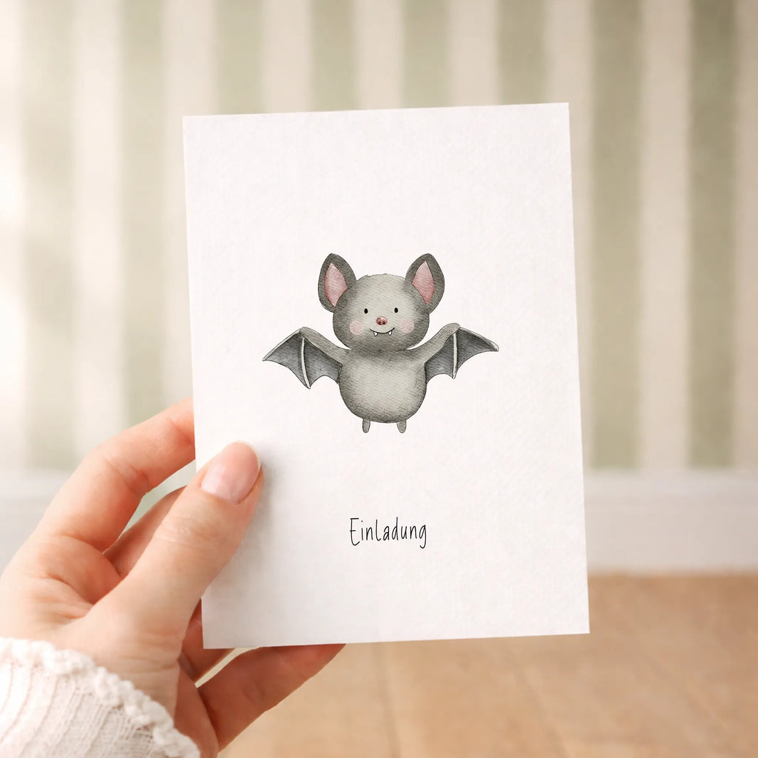 Einladungskarte Fledermaus | Halloween | DIN A6 - P0524K0279