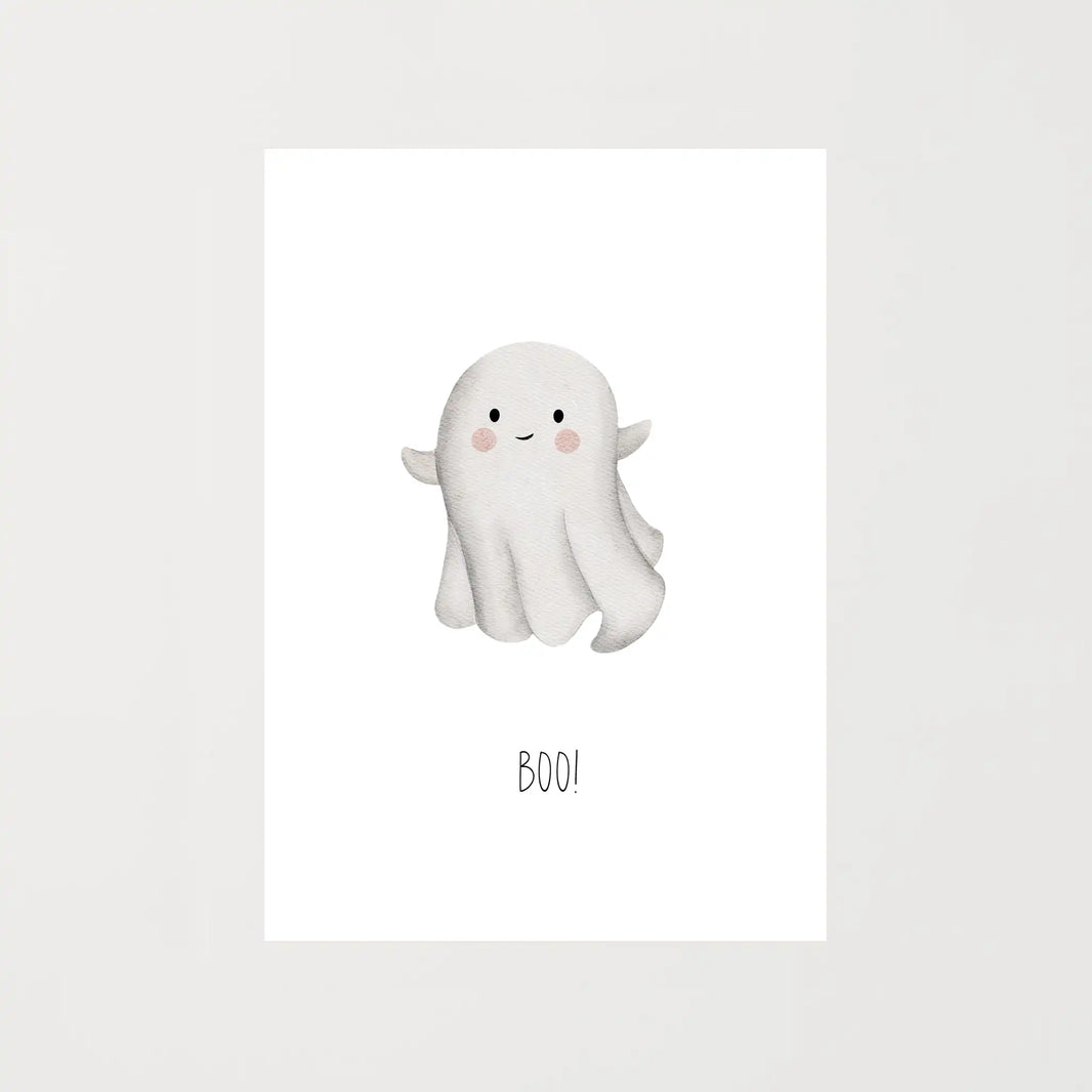 Einladungskarte Halloween Gespenst | BOO! | DIN A6