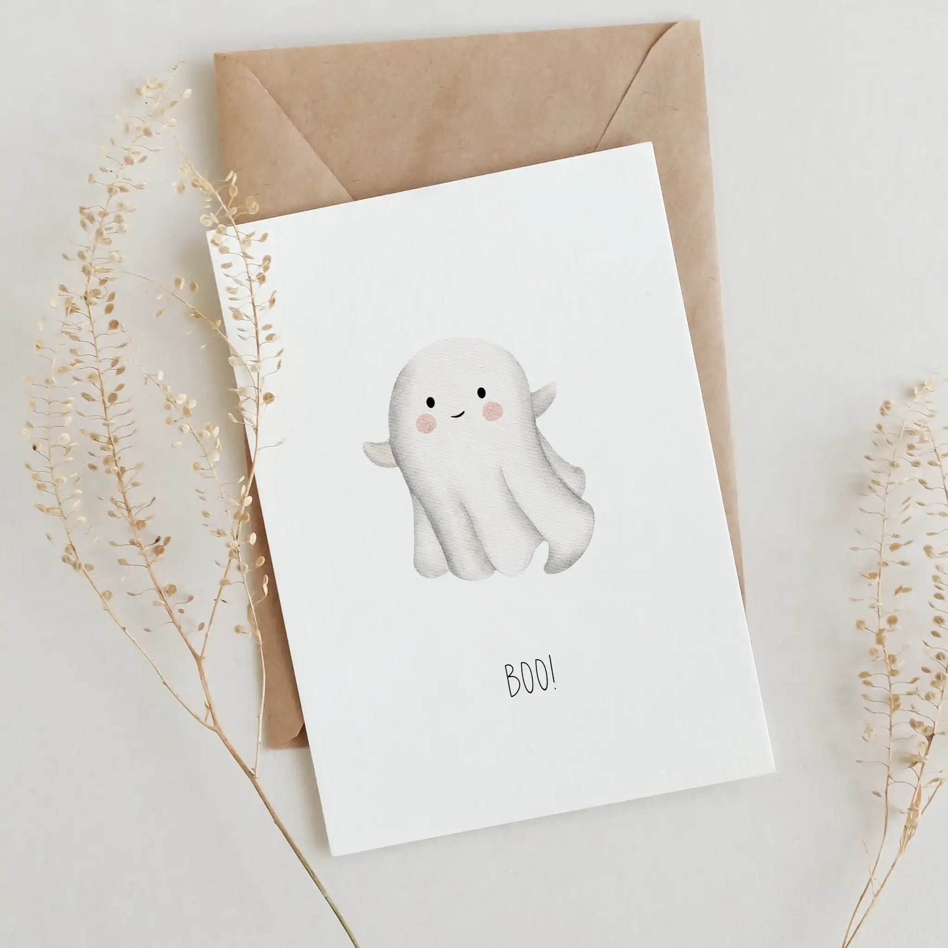 Einladungskarte Halloween Gespenst | BOO! | DIN A6
