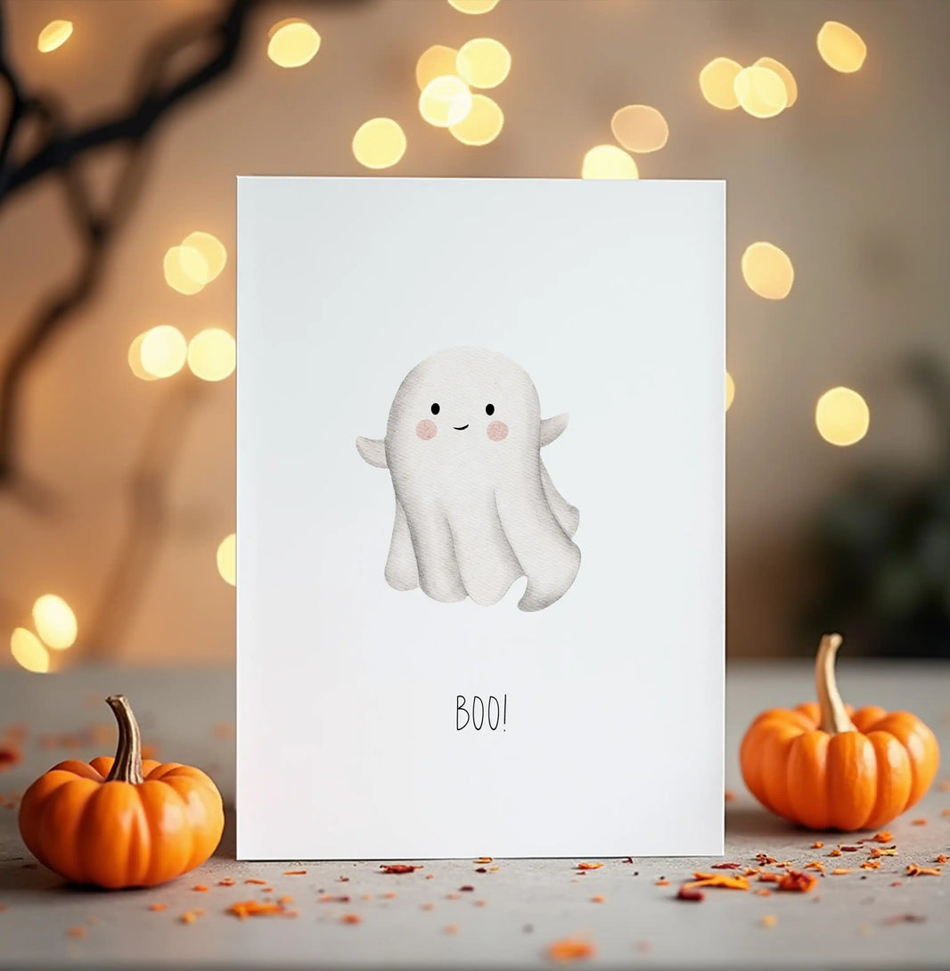 Einladungskarte Halloween Gespenst | BOO! | DIN A6