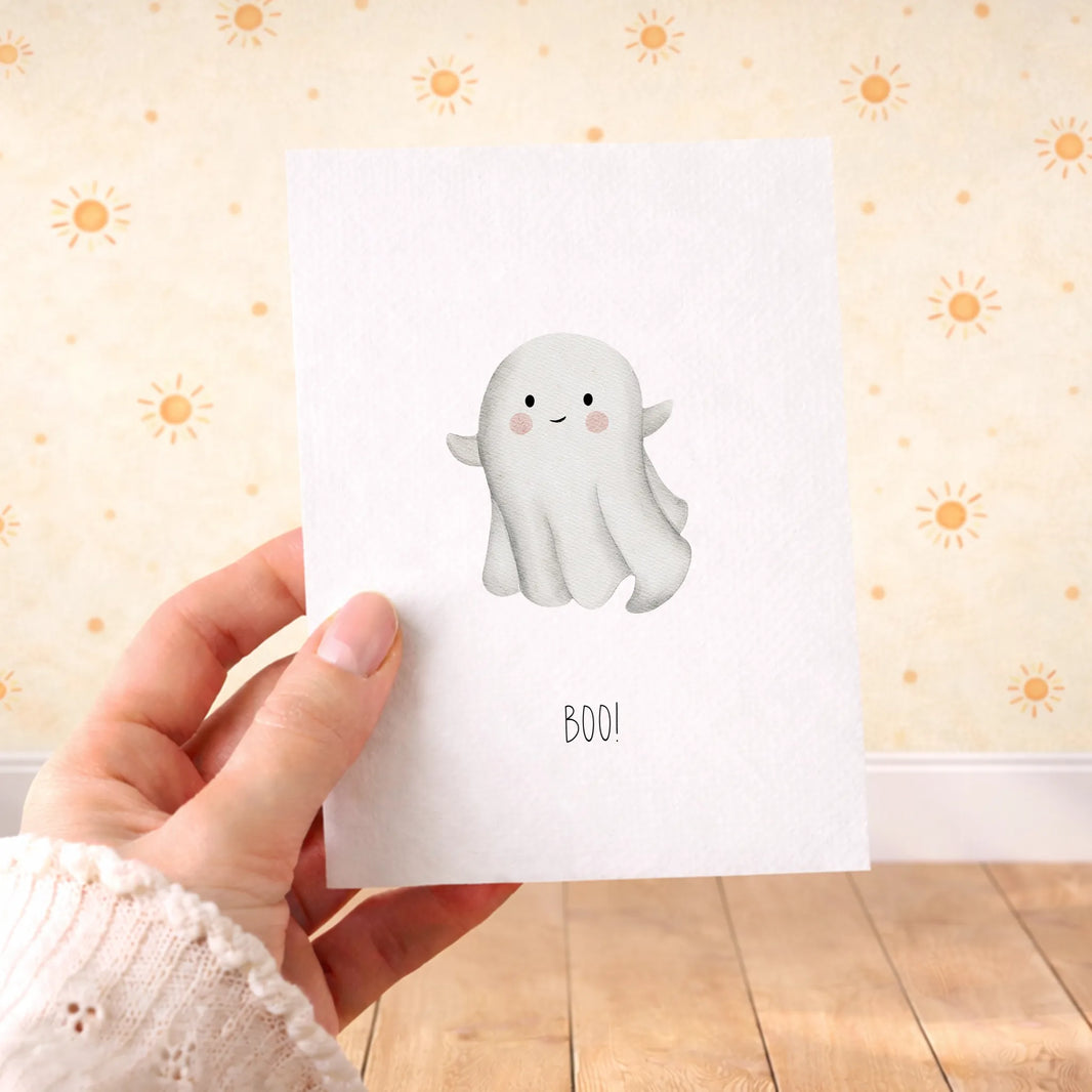 Einladungskarte Halloween Gespenst | BOO! | DIN A6 P0524K0281