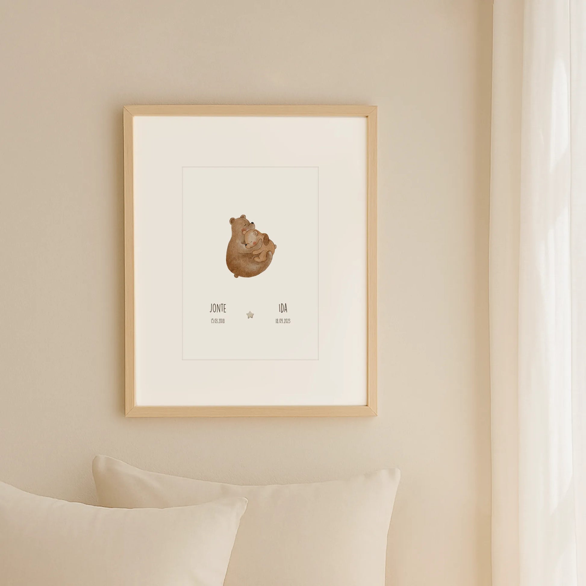 Geschwisterposter Bären | Personalisiert | DIN A4 Geschenkidee Geburt Geburtstag Geschwistergeschenk Aquarell P0524K0283