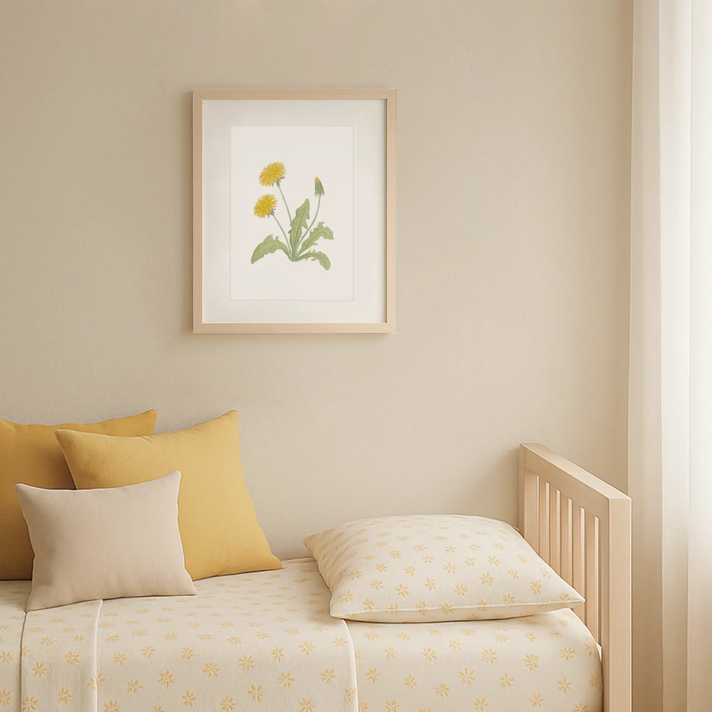 Kinderposter Löwenzahn | Frühling | DIN A4 Poster Deko Spielzimmer Kinderzimmer Aquarell Naturposter  P1424K0318D4