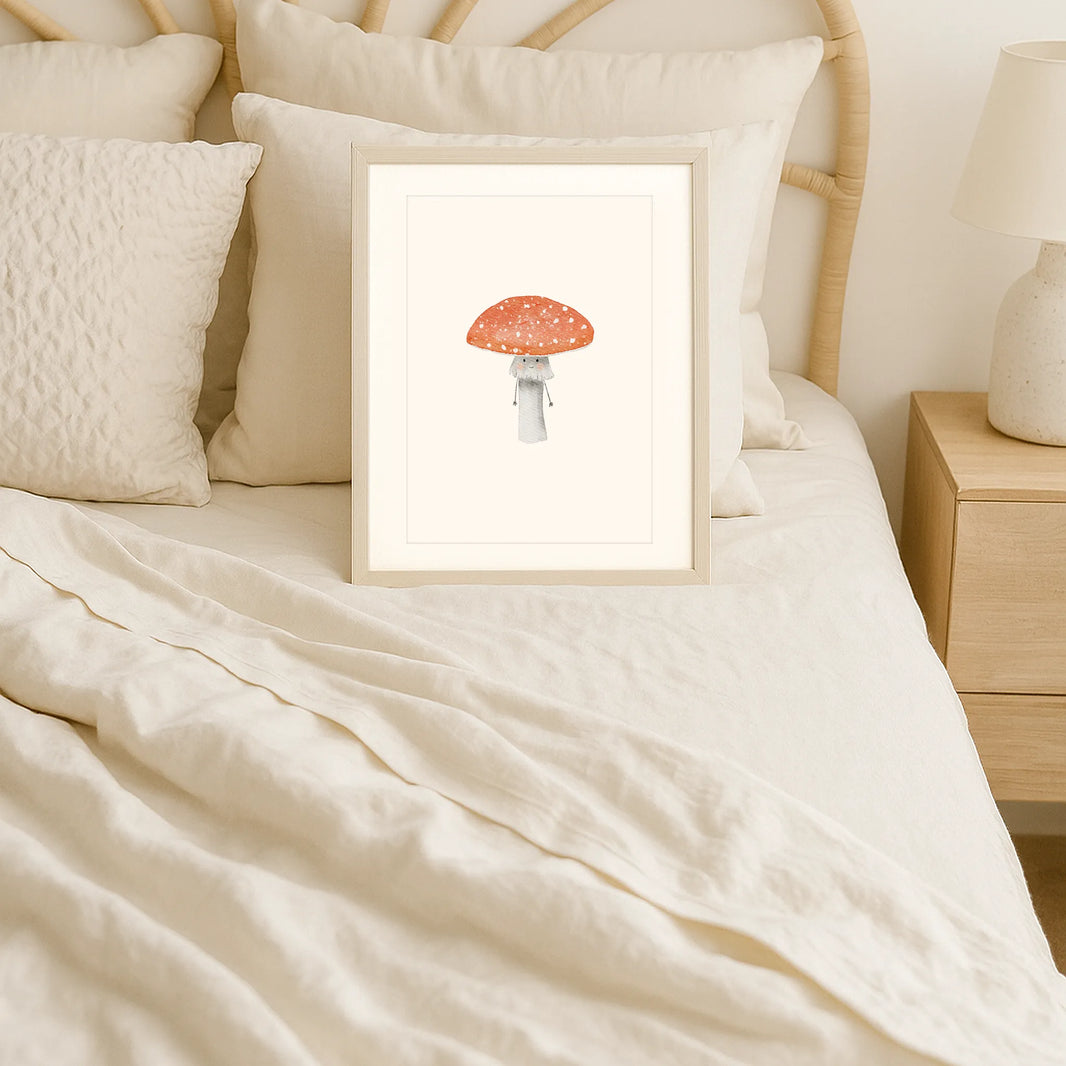 Kinderposter Fliegenpilz | Herbst | DIN A4 Wandgestaltung Kinderzimmer Spielzimmer Naturposter Poster Deko Aquarell P1424K0320D4