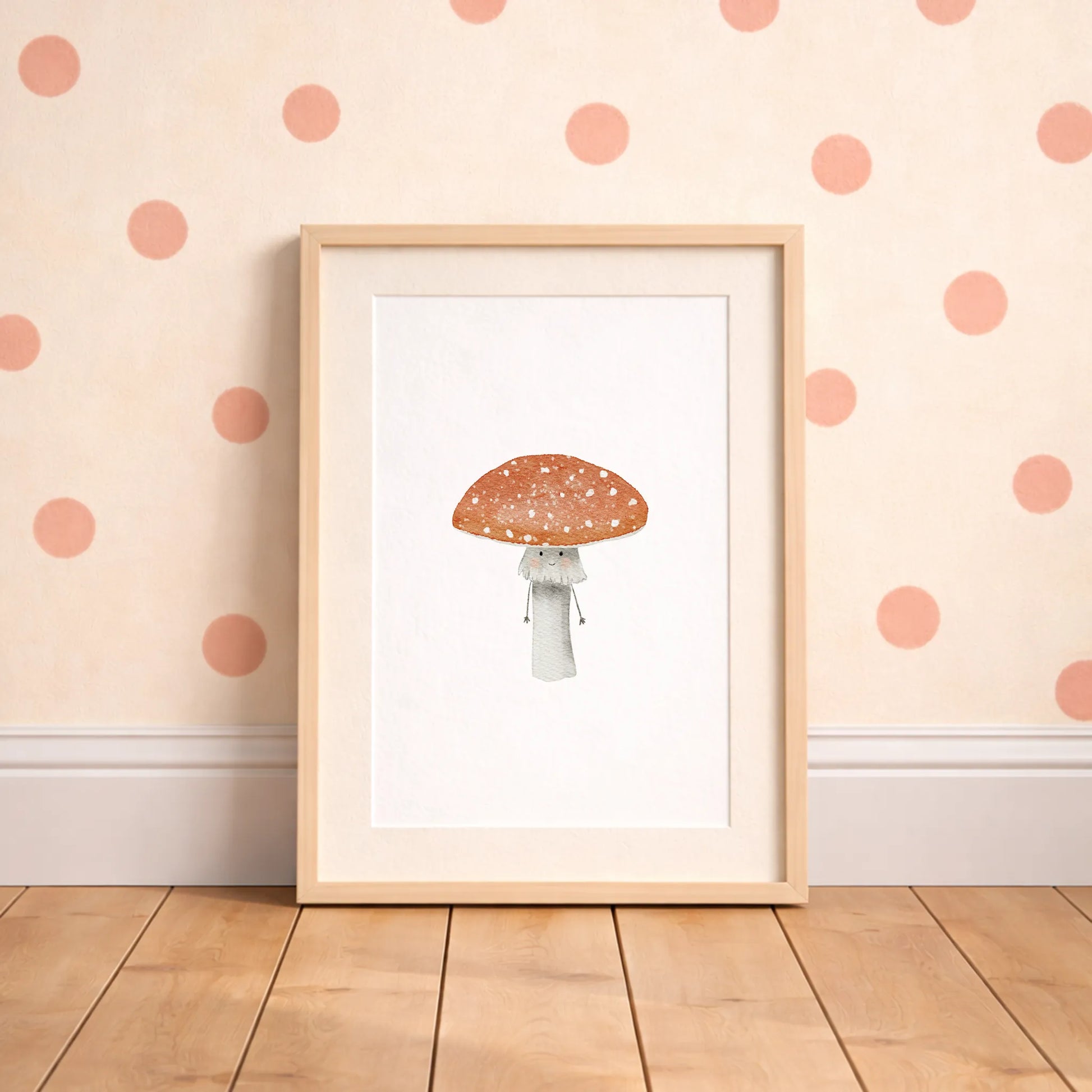 Kinderposter Fliegenpilz | Herbst | DIN A4 Wandgestaltung Kinderzimmer Spielzimmer Naturposter Poster Deko Aquarell P1424K0320D4