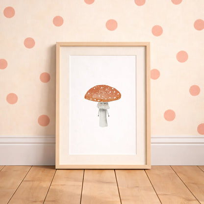 Kinderposter Fliegenpilz | Herbst | DIN A4 Wandgestaltung Kinderzimmer Spielzimmer Naturposter Poster Deko Aquarell P1424K0320D4