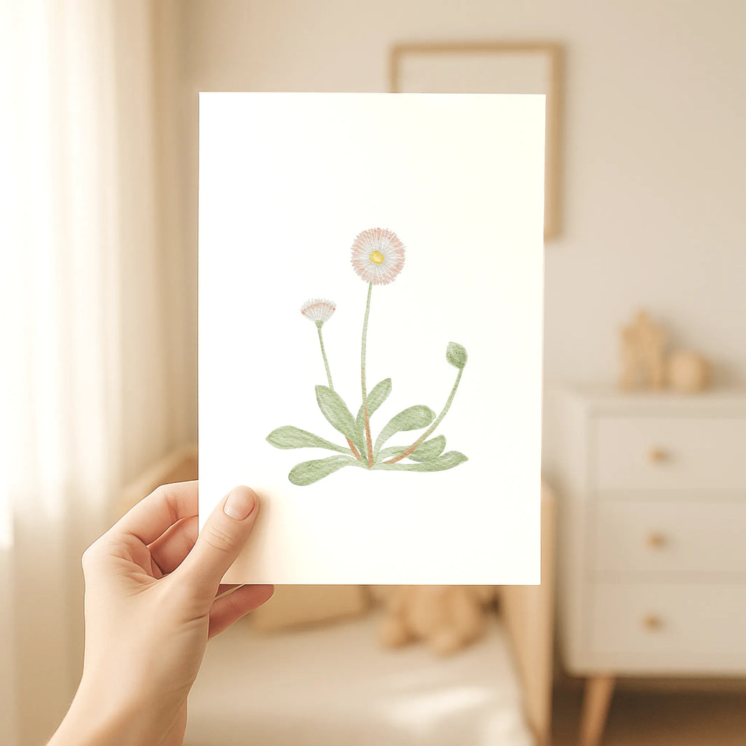 Kinderposter Gänseblümchen | Frühling | DIN A4 Poster Kinderzimmer Spielzimmer Deko Wandgestaltung Aquarell P1524K0326D4