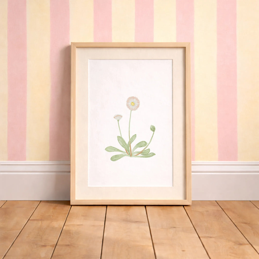 Kinderposter Gänseblümchen | Frühling | DIN A4 Poster Kinderzimmer Spielzimmer Deko Wandgestaltung Aquarell P1524K0326D4