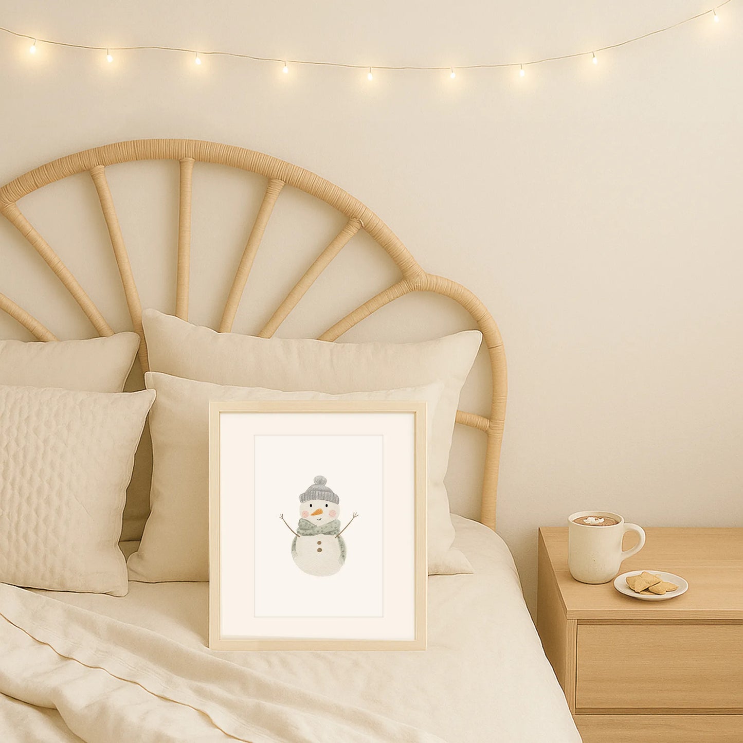 Kinderposter Schneemann | Weihnachten | DIN A4 Deko Kinderzimmer Spielzimmer Wandgestaltung Poster Aquarell P4324K03811