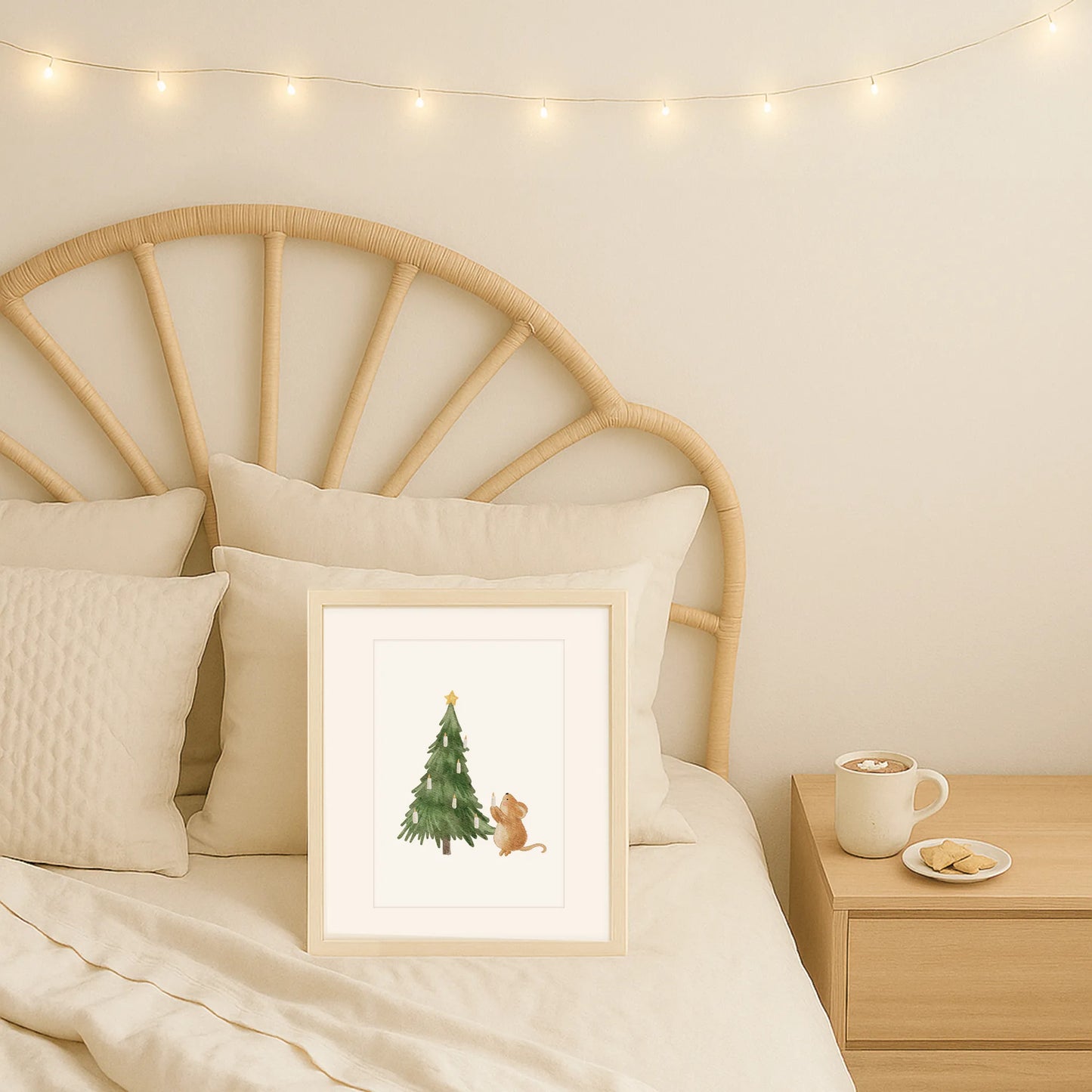 Kinderposter Maus Tannenbaum | Weihnachten | DIN A4 Wandgestaltung Kinderzimmer Spielzimmer Deko Poster Aquarell P4324K038515