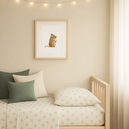 Kinderposter Maus Kerze | Weihnachten | DIN A4 Deko Wandgestaltung Spielzimmer Kinderzimmer Poster Aquarell P4324K038315