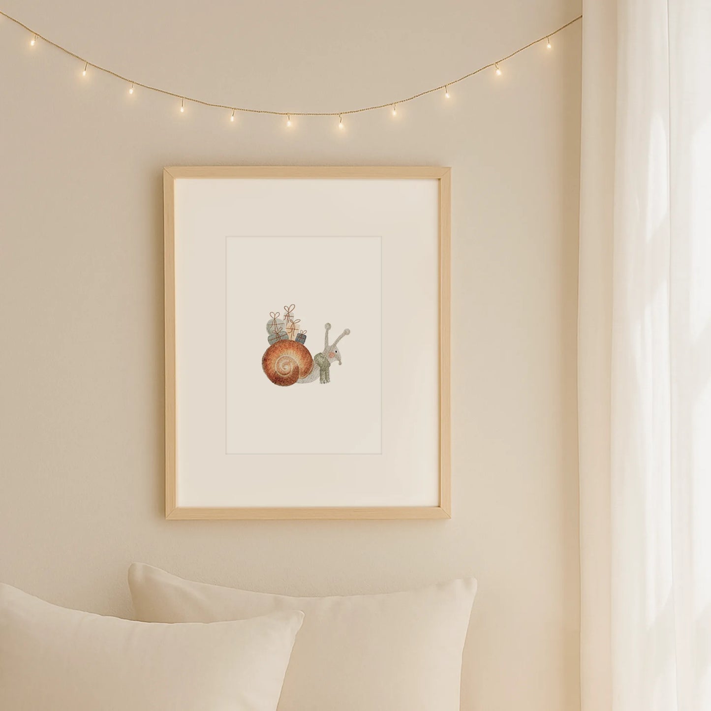 Kinderposter Schnecke | Weihnachten | DIN A4 Wandgestaltung Deko Spielzimmer Kinderzimmer Aquarell P4324K038915