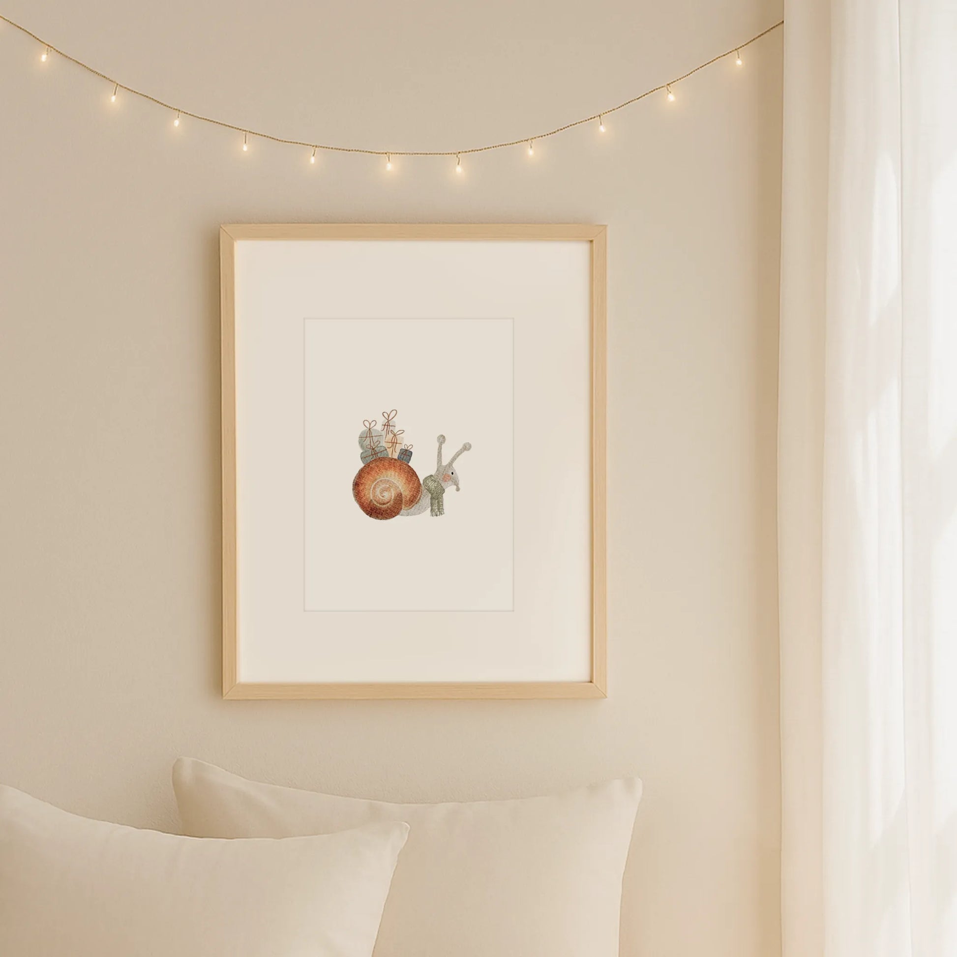 Kinderposter Schnecke | Weihnachten | DIN A4 Wandgestaltung Deko Spielzimmer Kinderzimmer Aquarell P4324K038915