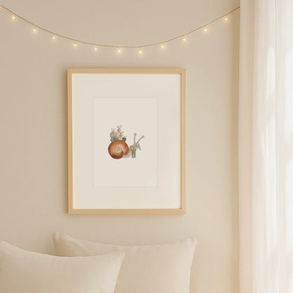 Kinderposter Schnecke | Weihnachten | DIN A4 Wandgestaltung Deko Spielzimmer Kinderzimmer Aquarell P4324K038915
