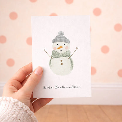 Kotenkram Weihnachtskarte 'Schneemann' | DIN A6 | Aquarell P4424K0411