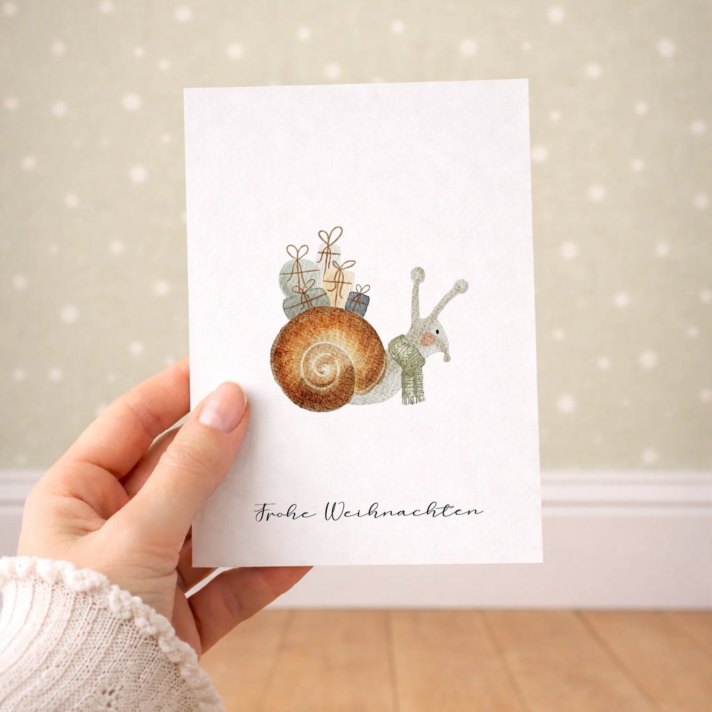 Kotenkram Weihnachtskarte 'Schneckenpost' | DIN A6 | Aquarell P4424K0413