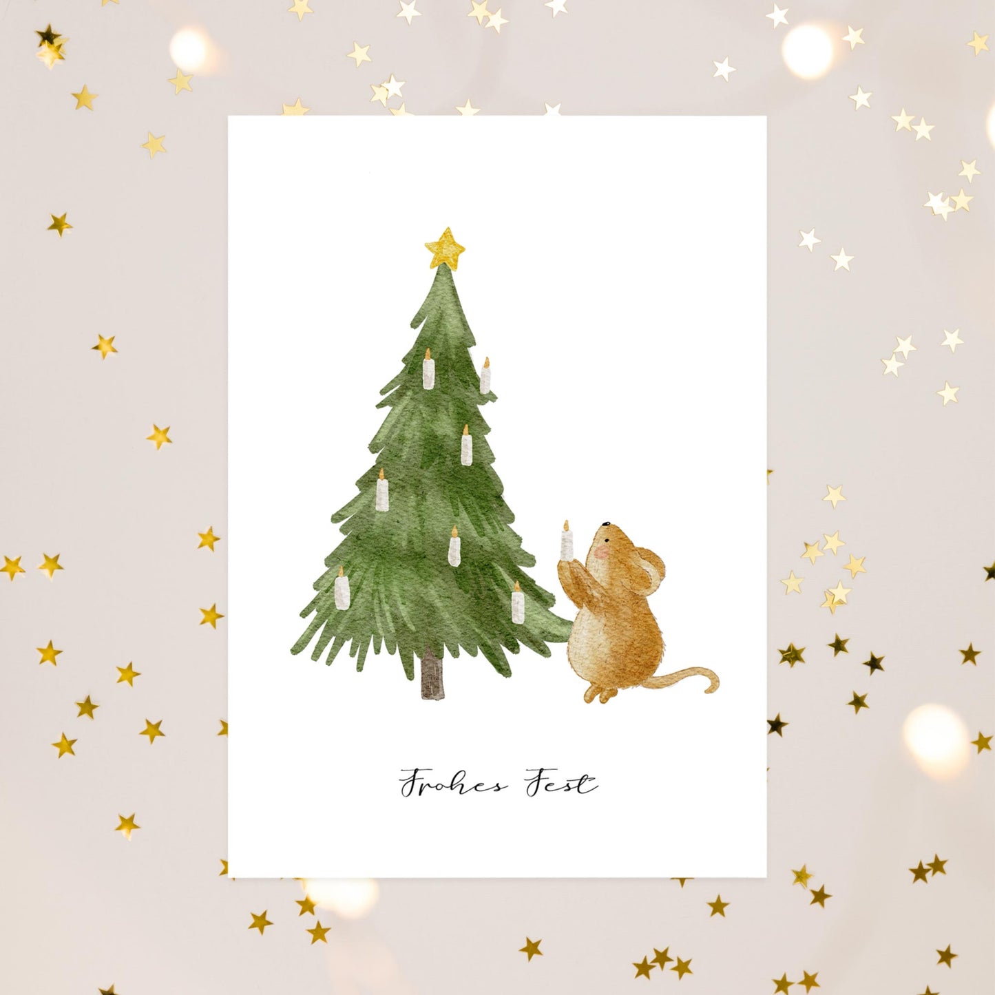 Kotenkram Winterkarte 'Weihnachts - Maus' | DIN A6 | Aquarell P4424K0415