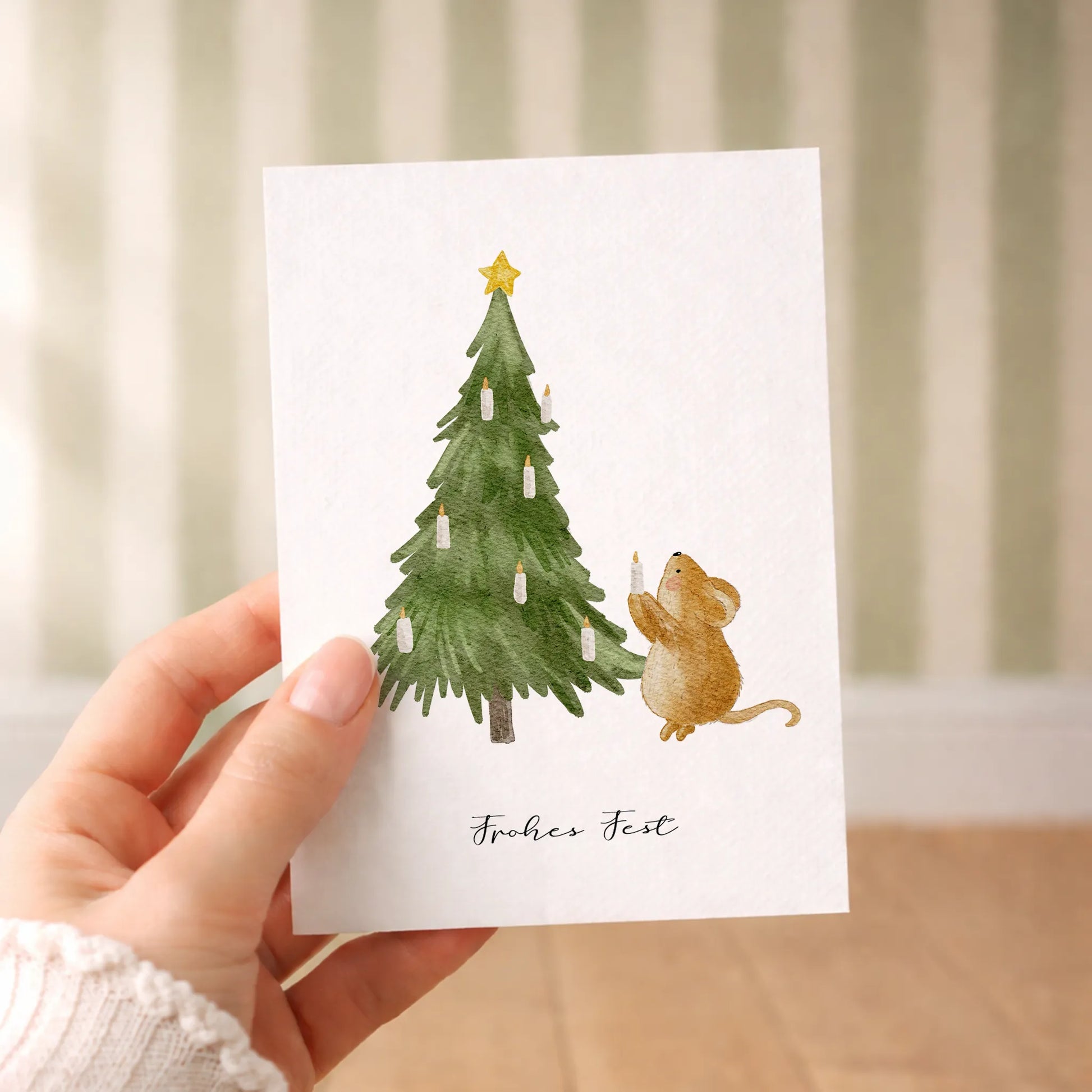 Kotenkram Winterkarte 'Weihnachts - Maus' | DIN A6 | Aquarell P4424K0415