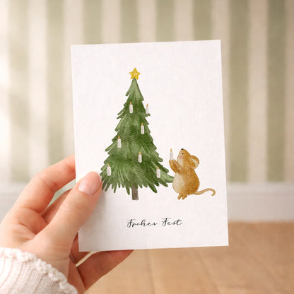 Kotenkram Winterkarte 'Weihnachts - Maus' | DIN A6 | Aquarell P4424K0415