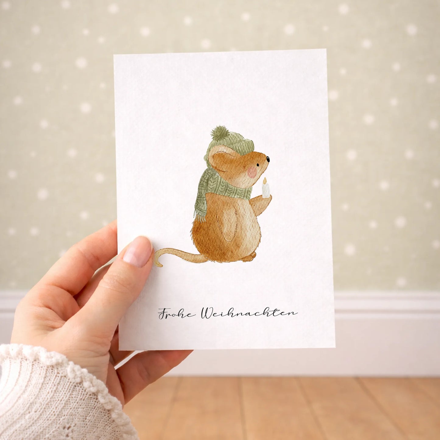 Kotenkram Weihnachtspostkarte 'Winterzauber - Maus' | DIN A6 | Aquarell P4424K0419