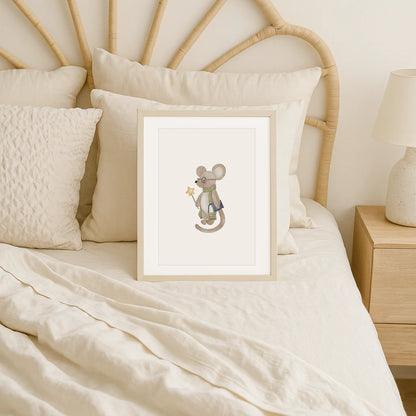 Kinderposter Maus Zauberer | DIN A4 Wandgestaltung Deko Spielzimmer Kinderzimmer P5124K0444