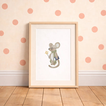 Kinderposter Maus Zauberer | DIN A4 Wandgestaltung Deko Spielzimmer Kinderzimmer P5124K0444