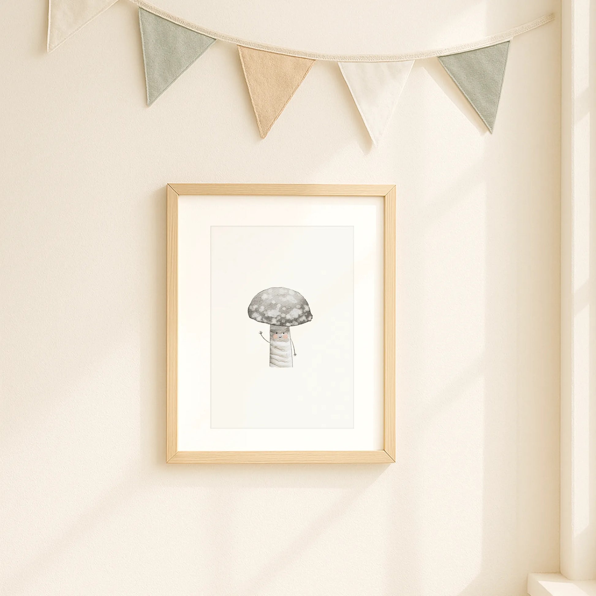 Kinderposter Grauer Pilz | Herbst | DIN A4 Naturposter Wandgestaltung Kinderzimmer Spielzimmer P5124K0449