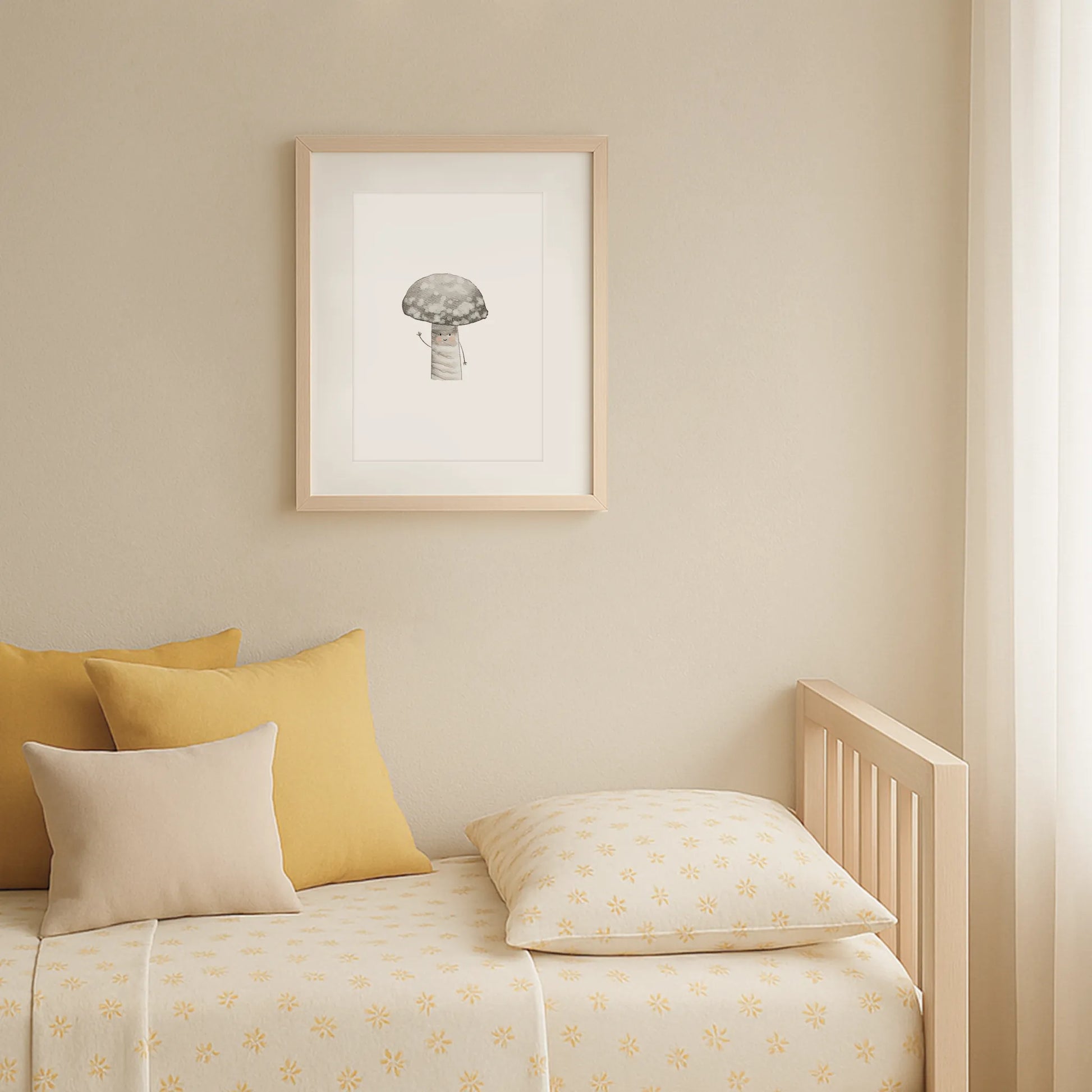 Kinderposter Grauer Pilz | Herbst | DIN A4 Naturposter Wandgestaltung Kinderzimmer Spielzimmer P5124K0449