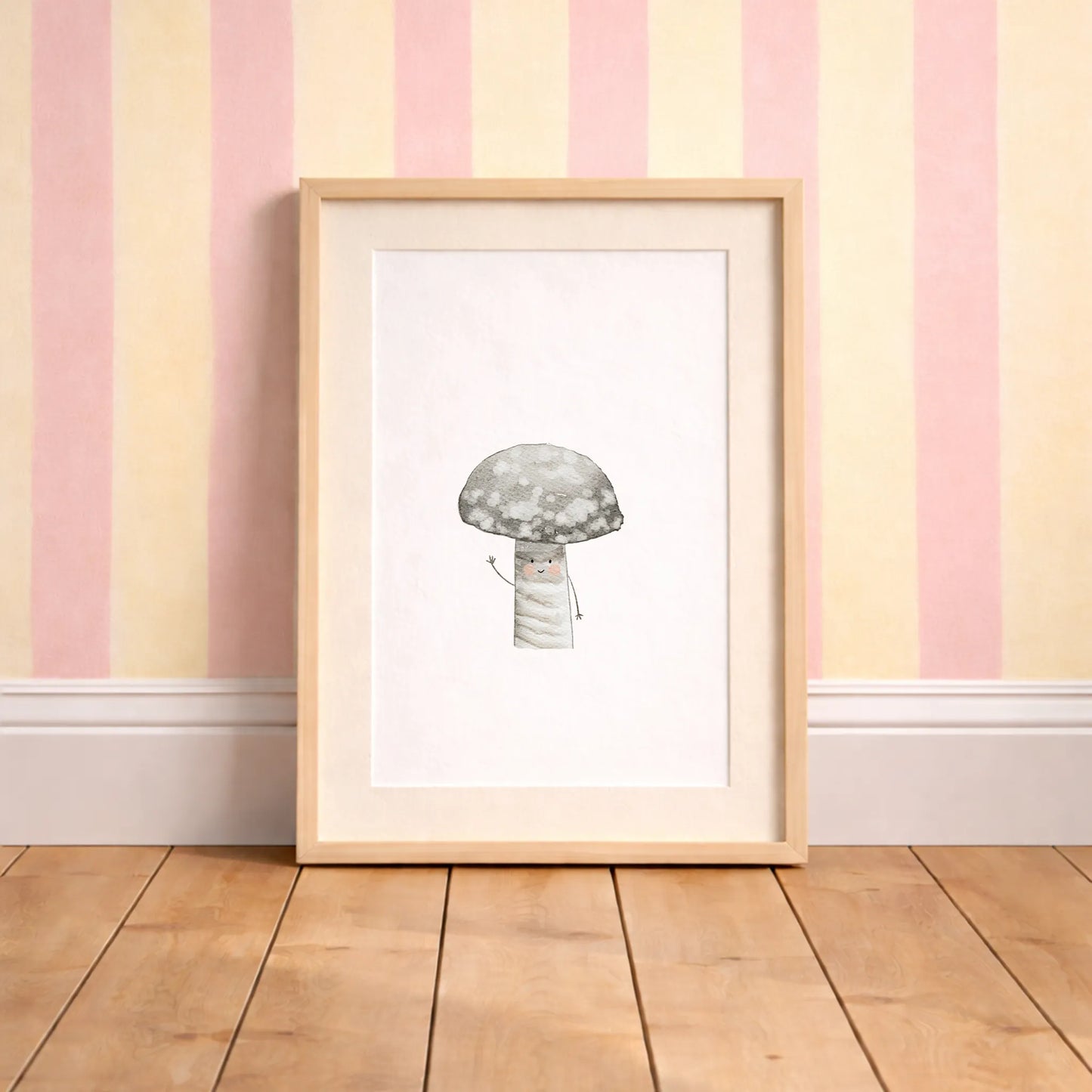 Kinderposter Grauer Pilz | Herbst | DIN A4 Naturposter Wandgestaltung Kinderzimmer Spielzimmer P5124K0449