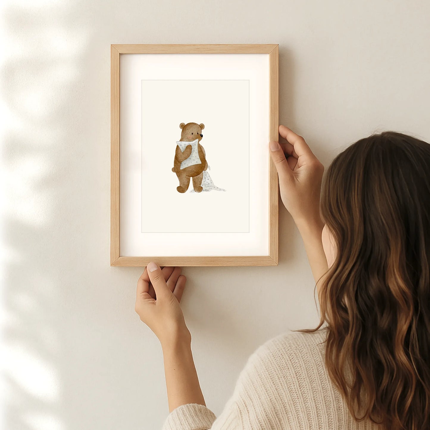 Kinderposter Bär Schnuffeltuch | DIN A4 kinderzimmer Deko Wandgestaltung P5124K0454