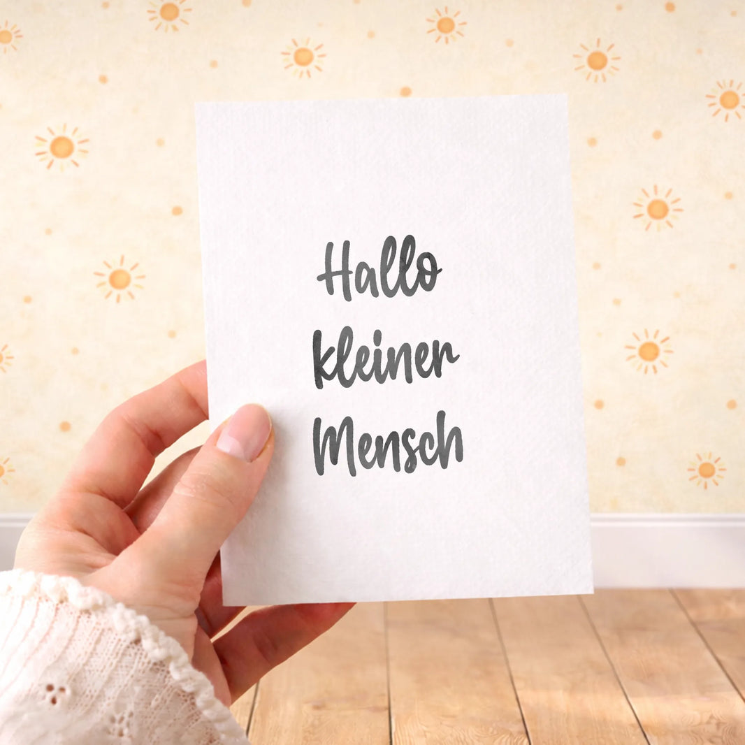 Kotenkram Karte zur Geburt 'Hallo' | DIN A6 | Unisex Z0122K0177