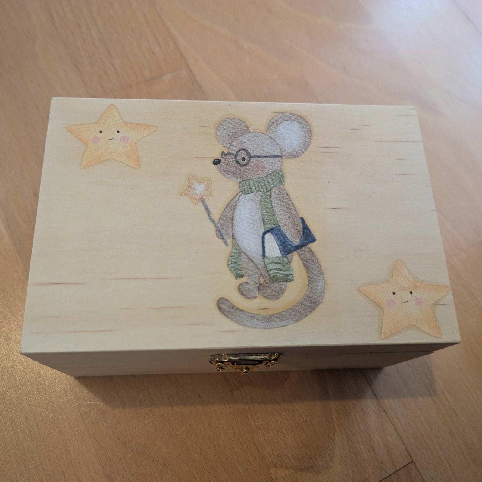 Aquarell-Bügelbild Maus Zauberer | 5 × 9 cm