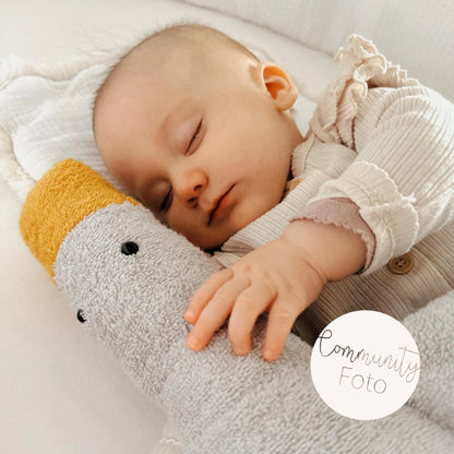 Kuscheltier Gans | Frottee Hellgrau & Senfgelb | klein K0226K0560 ugc bild instagram @_bianca.uniquelife