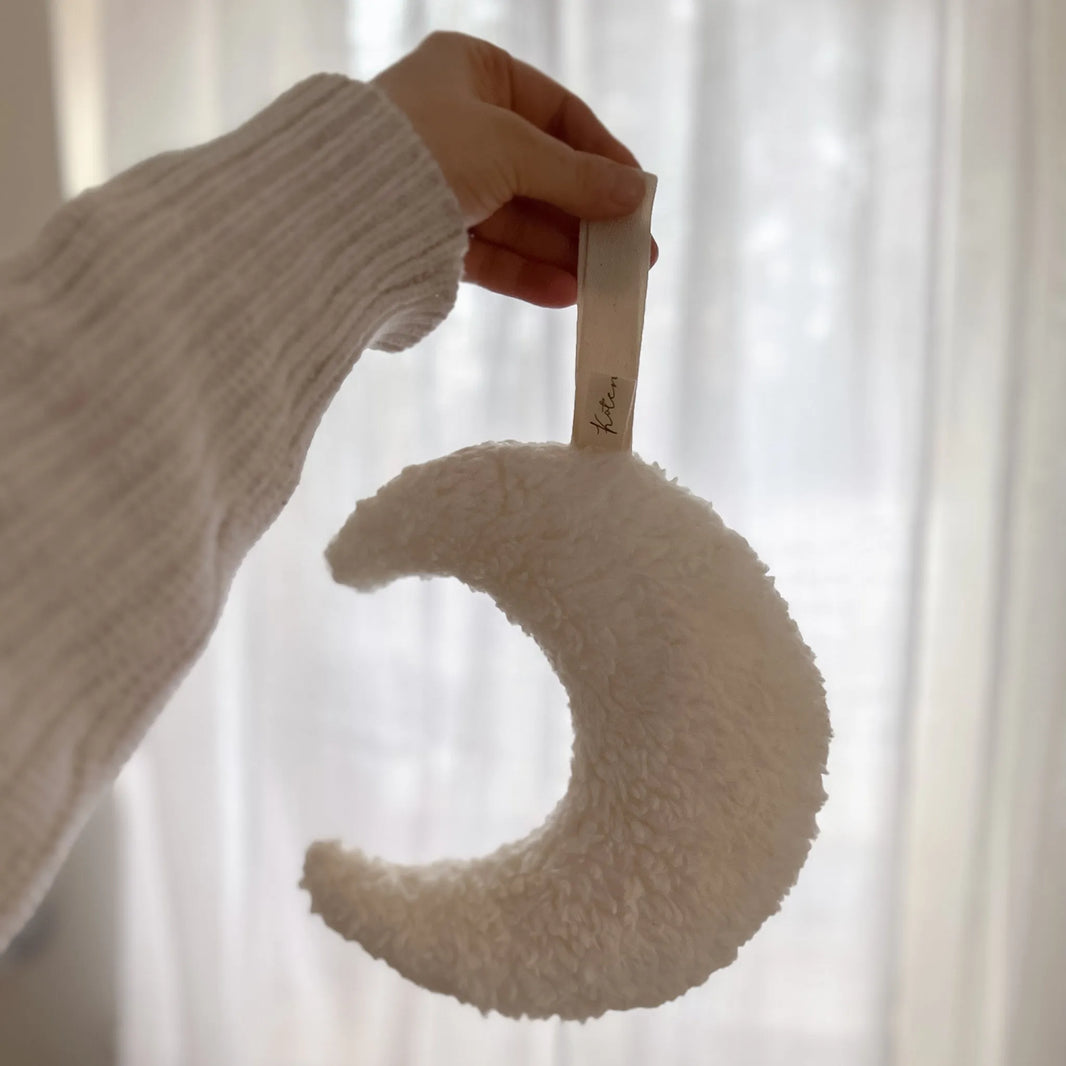 Kotenkram B - WARE | Spieluhr 'Mond' | Teddyplüsch cremeweiß | Lalelu S0624K0284 - 01