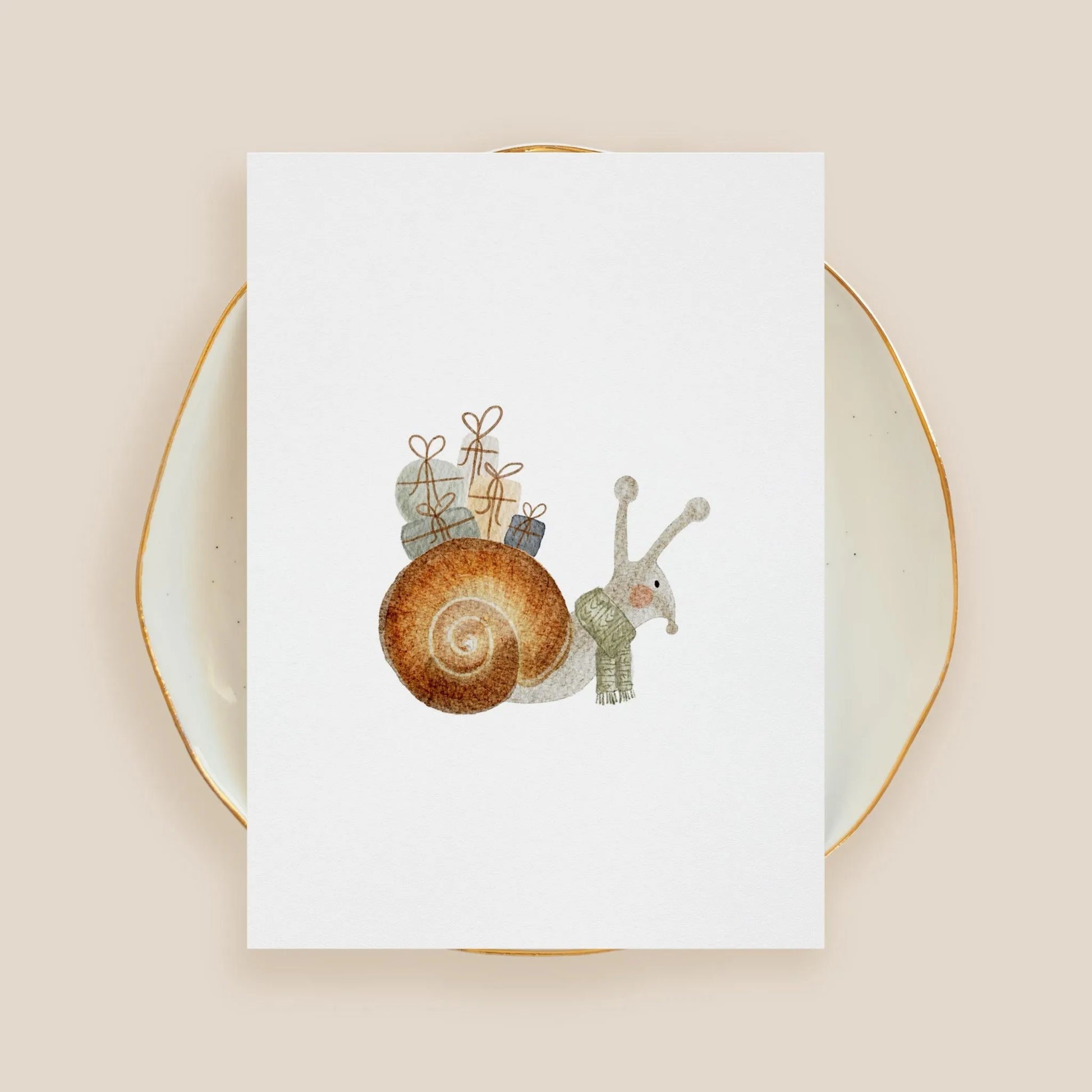 Kotenkram Poster 'Festliche Schneckenpost' | Kinderzimmer Deko | DIN A4 DIN A4 (210 x 297 mm) P4324K038915