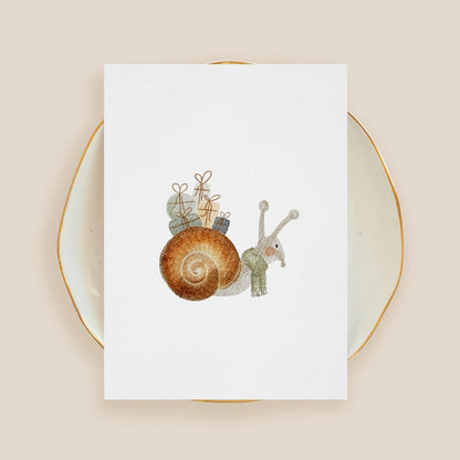 Kotenkram Poster 'Festliche Schneckenpost' | Kinderzimmer Deko | DIN A4 DIN A4 (210 x 297 mm) P4324K038915
