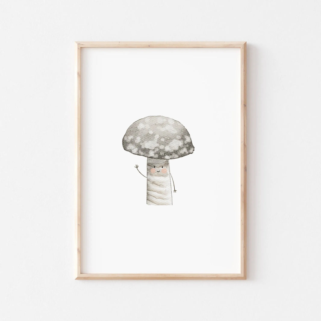 Kinderposter Grauer Pilz | Herbst | DIN A4 Naturposter Wandgestaltung Kinderzimmer Spielzimmer P5124K0449