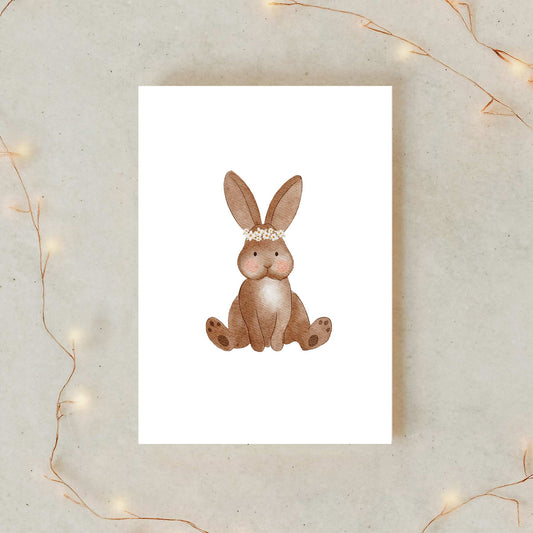 Kotenkram Poster 'Hase mit Blumenkranz' | Kinderzimmer Deko | DIN A4 P0125K0481