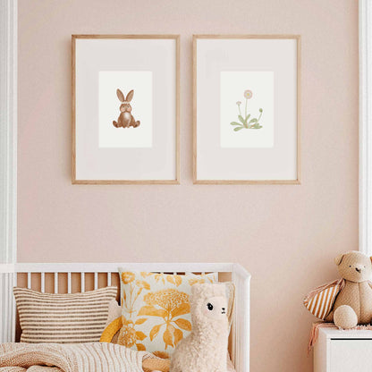 Kotenkram Poster 'Hase mit Blumenkranz' | Kinderzimmer Deko | DIN A4 P0125K0481