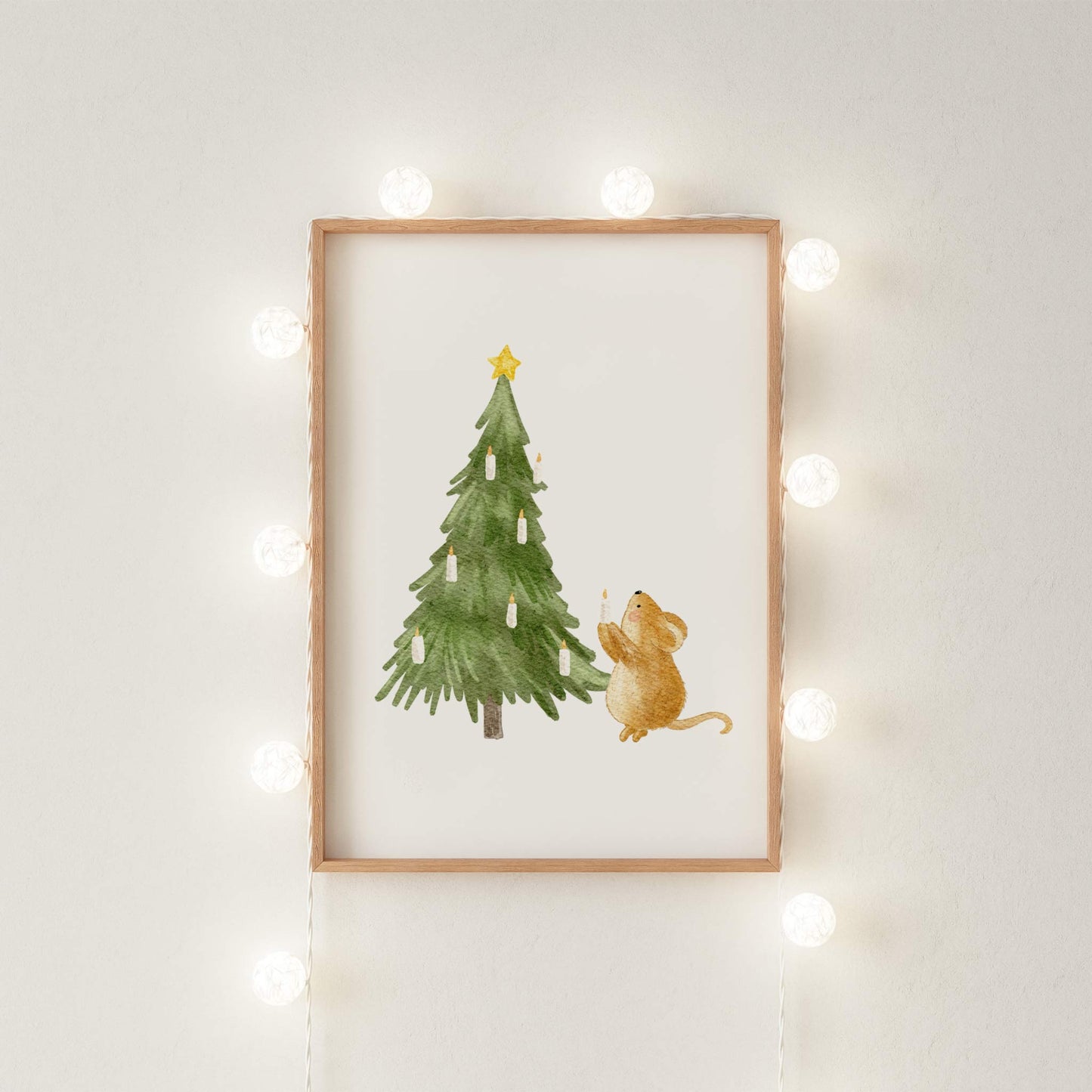 Kotenkram Poster 'Maus mit Weihnachtsbaum' | Kinderzimmer Deko | DIN A4 DIN A4 (210 x 297 mm) P4324K038515